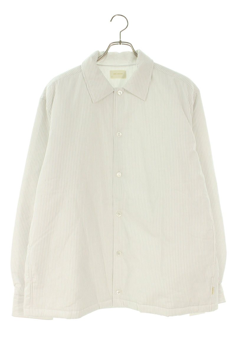 エメレオンドレ AIME LEON DORE サイズ:M 25AW Striped Filled Work Shirt ストライプシャツジャケットブルゾン(ホワイト)【102062】【BS99】【メンズ】【中古】bb453#rinkan*A