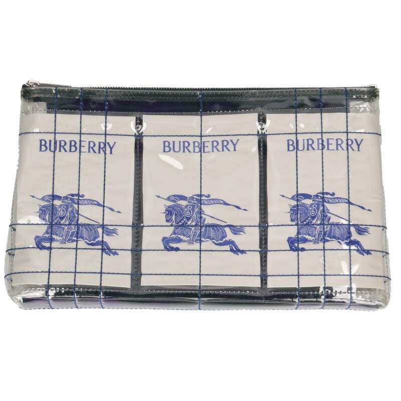 バーバリー Burberry　 PVCロゴクラッチバッグ(クリア)【102062】【BS99】【小物】【中古】bb33#rinkan*A