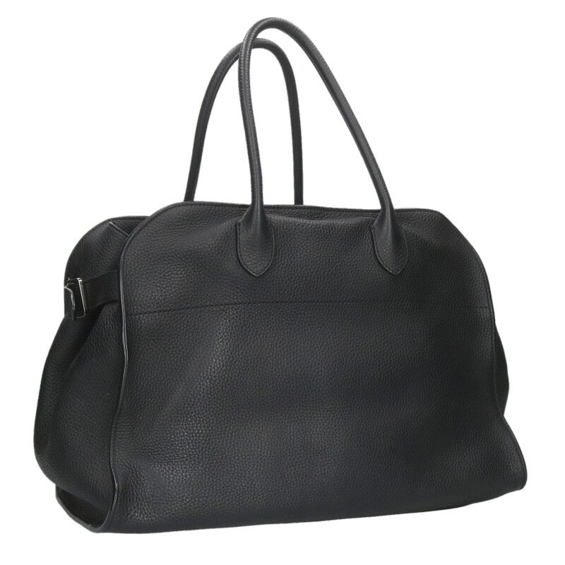 ザロウ THEROW 大きさ:15  SoftMargaux15 ソフトマルゴー15 グレインカーフスキン なめし革ハンドバック(黒いこと)【321062】【SB01】【小物】【中古】bb87#rinkan*B