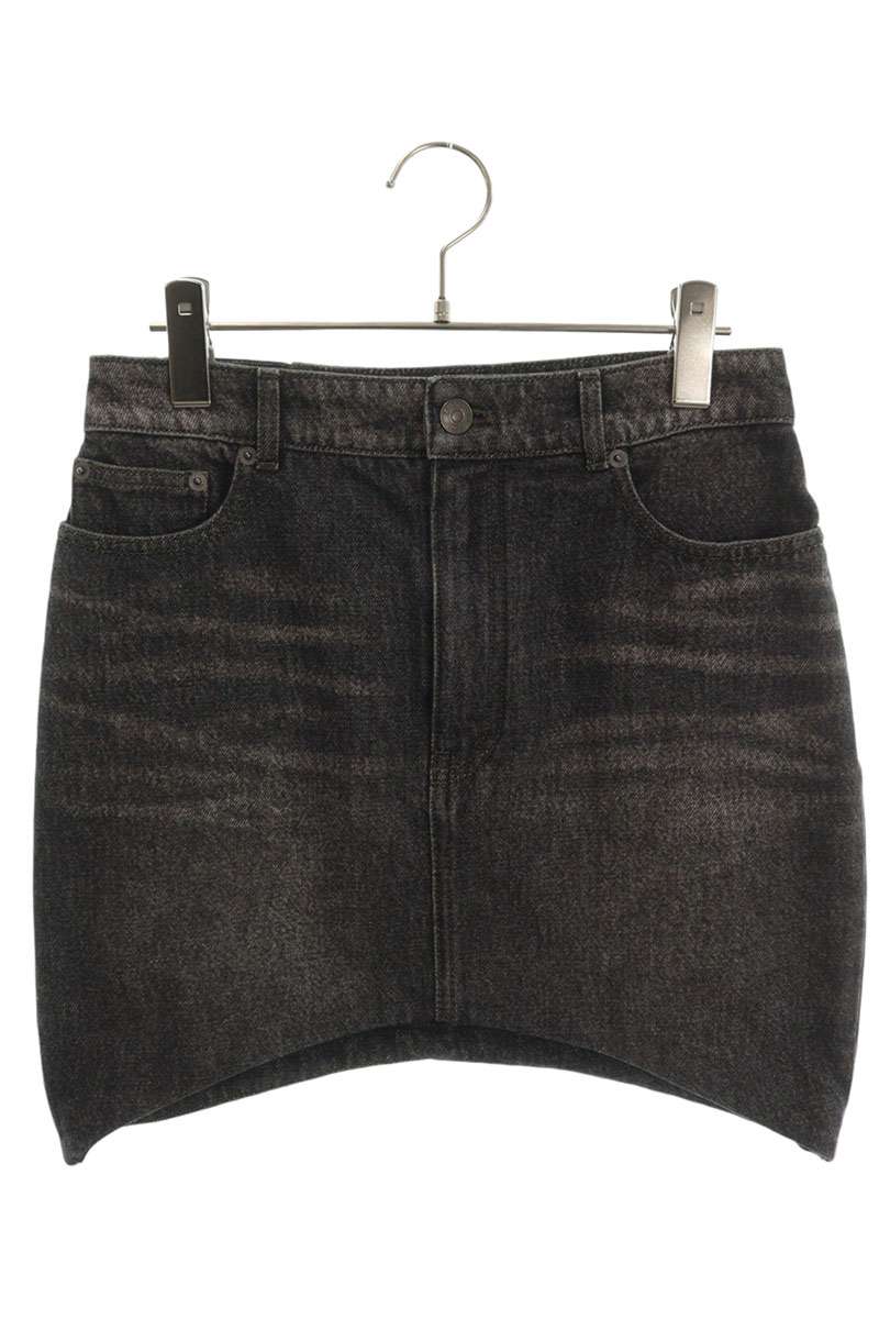 バレンシアガ BALENCIAGA　 サイズ:38 21SS 675236 TJW78 Hourglass Denimスカート(ブラック)【102062】【BS99】【レディース】【中古】bb471#rinkan*B