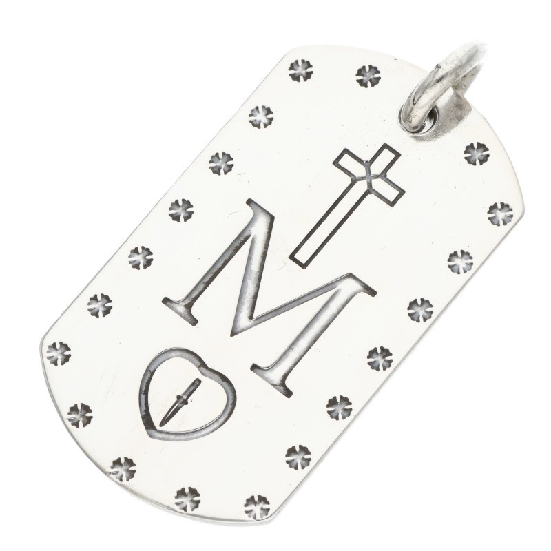 クロムハーツ Chrome Hearts   D TAG LRG MAPPLE THORPE メイプルソープドッグタグ ラージドッグタグネックレストップ(しろがね色 24.19g)【031062】【SS07】【小物】【中古】bb51#rinkan*B