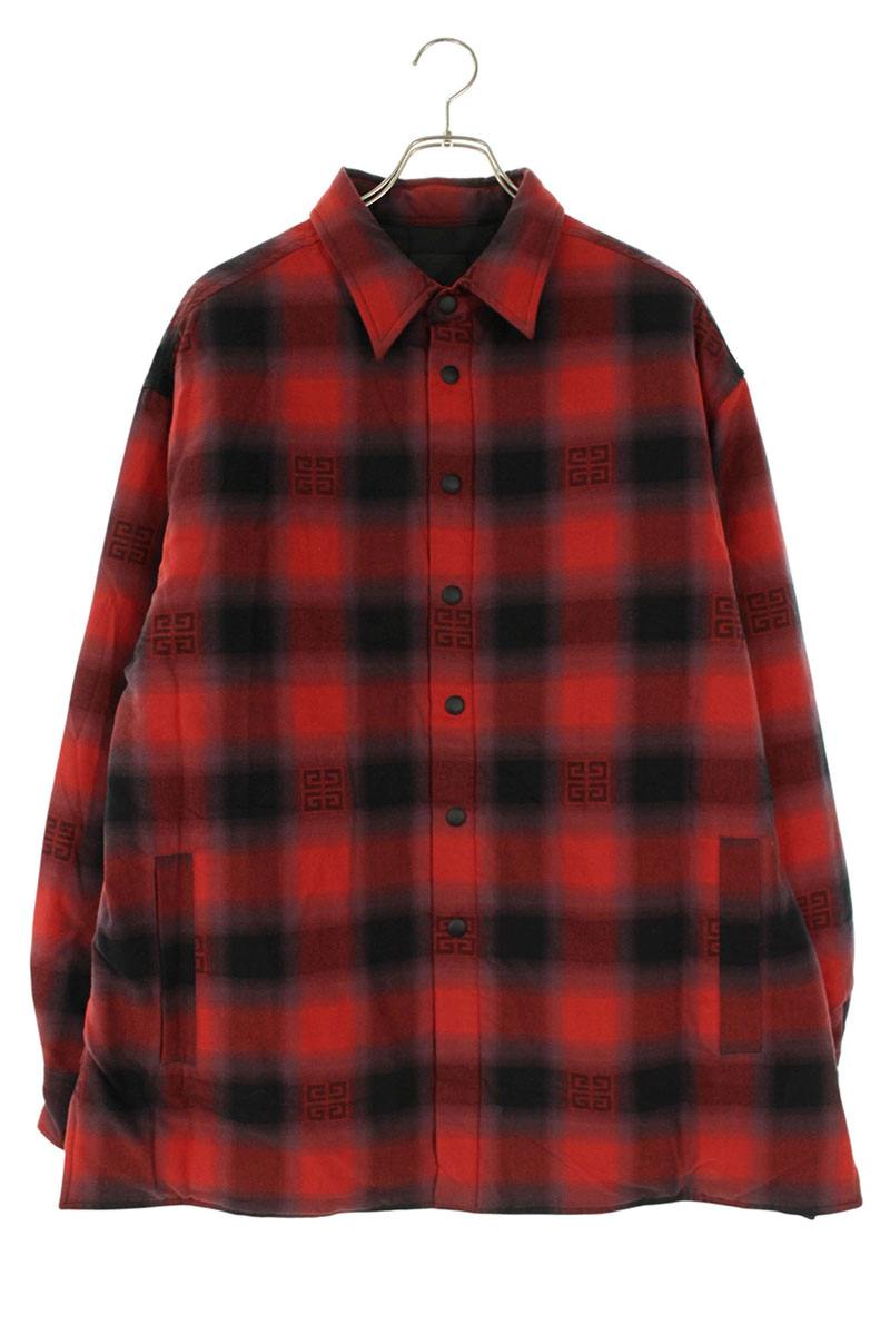 ジバンシィ GIVENCHY 大きさ:41  BM60TQ13R9 4Gモノグラムチェックパテッドブルゾン(赤いこと調)【621062】【OM10】【メンズ】【中古】bb205#rinkan*B