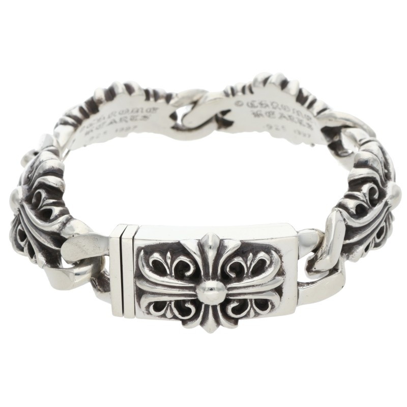 クロムハーツ Chrome Hearts 大きさ:4LINK  KEEPER LINK GK繋がり しろがね色腕輪(しろがね色 103.53g)【402062】【NO05】【小物】【中古】bb432#rinkan*B