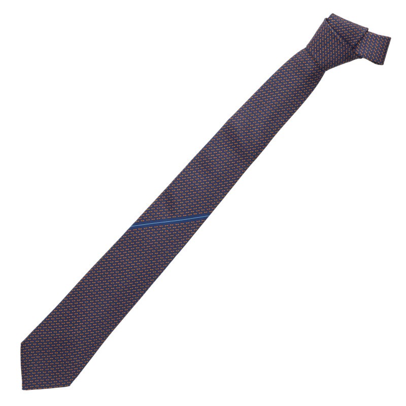 エルメス HERMES　 ボーン総柄シルクネクタイ(ネイビー)【821062】【BS99】【小物】【中古】bb344#rinkan*S 19,008円