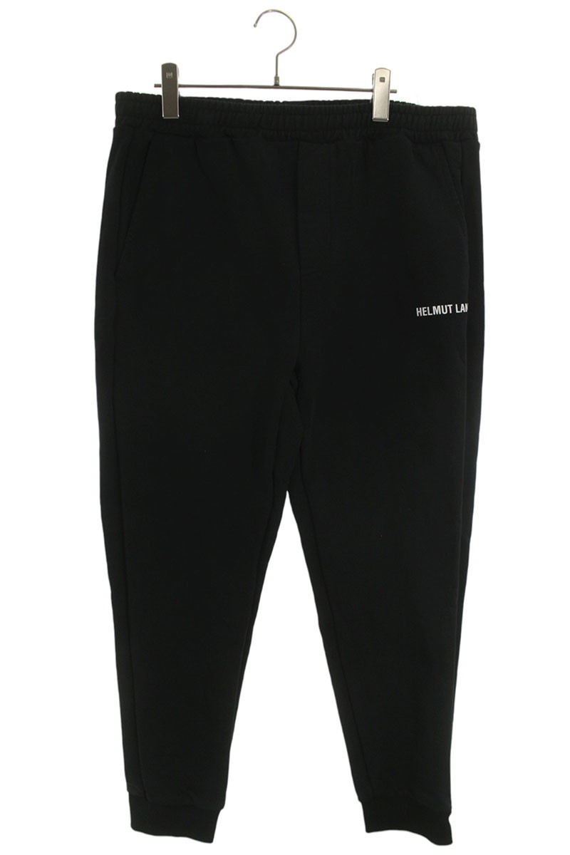 ヘルムートラング Helmut Lang　 サイズ:XL ロゴプリントスウェットロングパンツ(ブラック)【102062】【BS99】【メンズ】【中古】bb411#rinkan*B