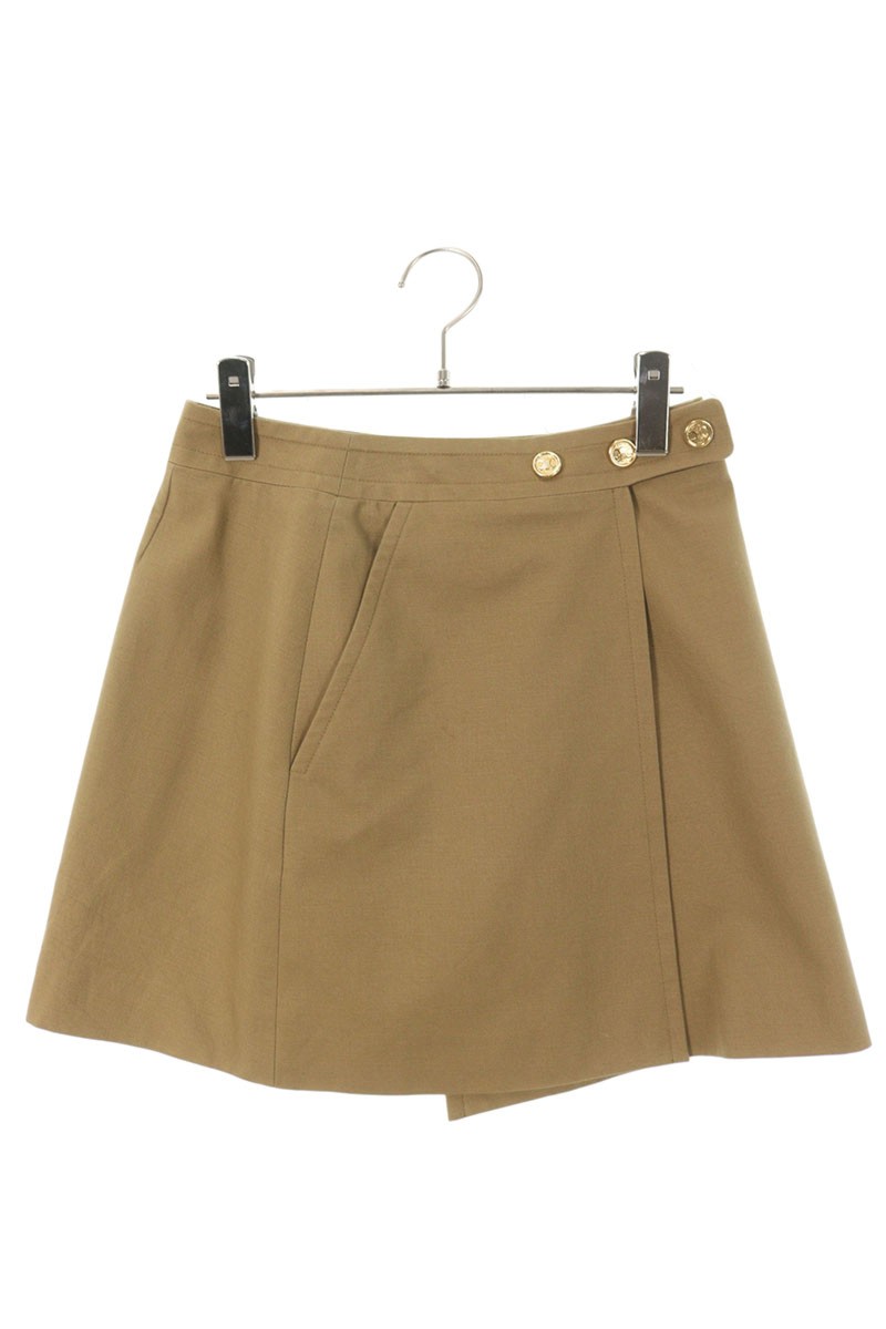 セリーヌ CELINE　 サイズ:36 RJ00G547Z コットンギャバジンショートスカート(ベージュ)【102062】【BS99】【レディース】【中古】bb356#rinkan*B 44,473円