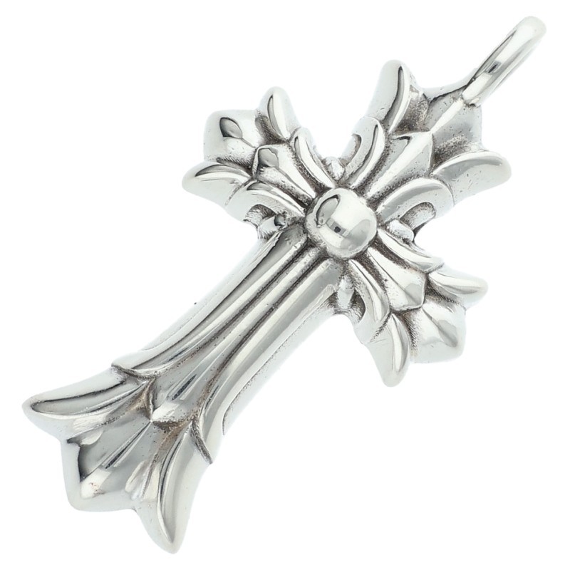 クロムハーツ Chrome Hearts　 DBL CH CRS ダブルCHクロス シルバーネックレストップ(シルバー 4.89g)【502062】【SJ02】【小物】【中古】bb432#rinkan*B