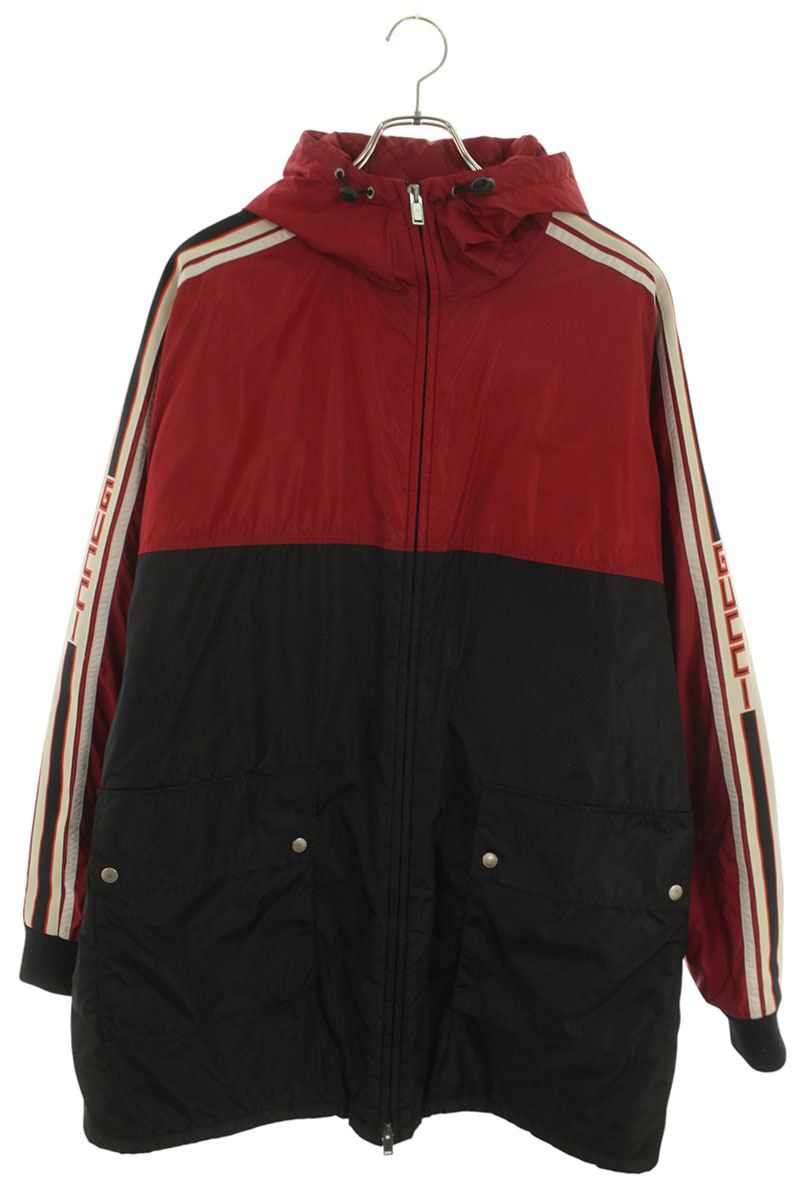 グッチ GUCCI　 サイズ:50 538275 Z9687 アームロゴナイロンジャケット(レッド)【102062】【BS99】【メンズ】【中古】bb384#rinkan*B