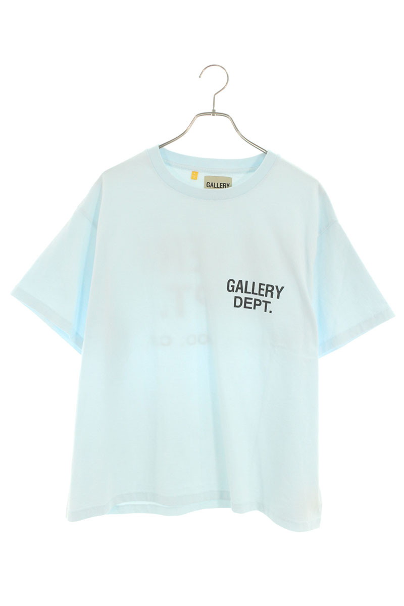 ギャラリーデプト GALLERY DEPT　 サイズ:L ロゴプリントTシャツ(ライトブルー×ブラック)【102062】【BS99】【メンズ】【中古】bb396#rinkan*A