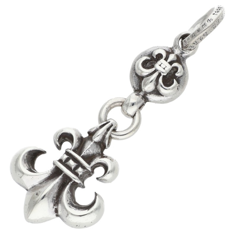 クロムハーツ Chrome Hearts　 1BALL BS FLEUR 1ボールBSフレアチャーム チャーム シルバーネックレストップ(シルバー 11.46g)【102062】【SJ02】【小物】【中古】bb209#rinkan*B ｜RINKAN