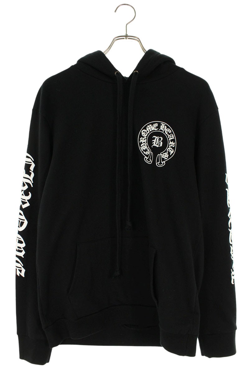 クロムハーツ Chrome Hearts　 サイズ:L BELLA HD PLVR ベラハディッド イニシャル刺繍ロゴプルオーバーパーカー(ブラック)【921062】【SJ02】【メンズ】【中古】bb431#rinkan*B