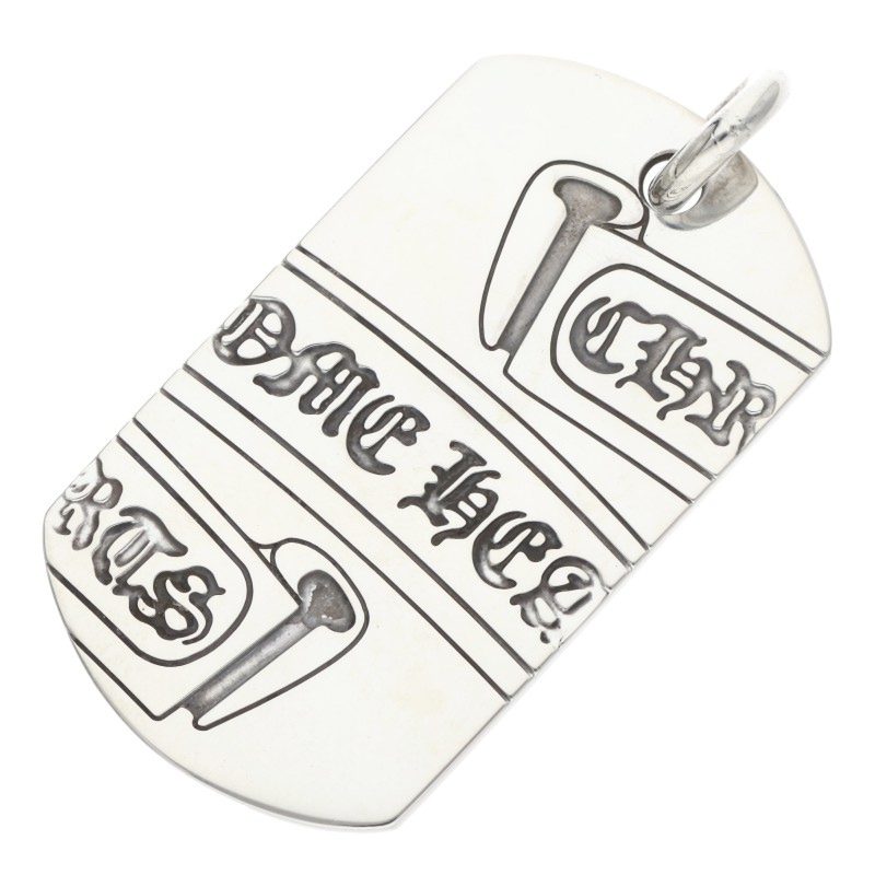 クロムハーツ Chrome Hearts   D TAG LRG LTD ラージドッグタグ 日本の首都押さえるラージドッグタグネックレストップ(しろがね色 23.08g)【302062】【SJ02】【小物】【中古】bb30#rinkan*B
