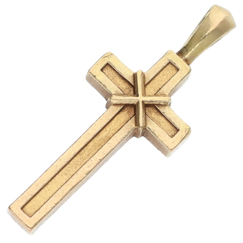 クロムハーツ Chrome Hearts   22K MAPPLE THORPE メイプルソープクロスチャーム ゴールドフープネックレストップ(黄色ゴールド 5.21g)【031062】【SJ02】【小物】【中古】bb412#rinkan*B