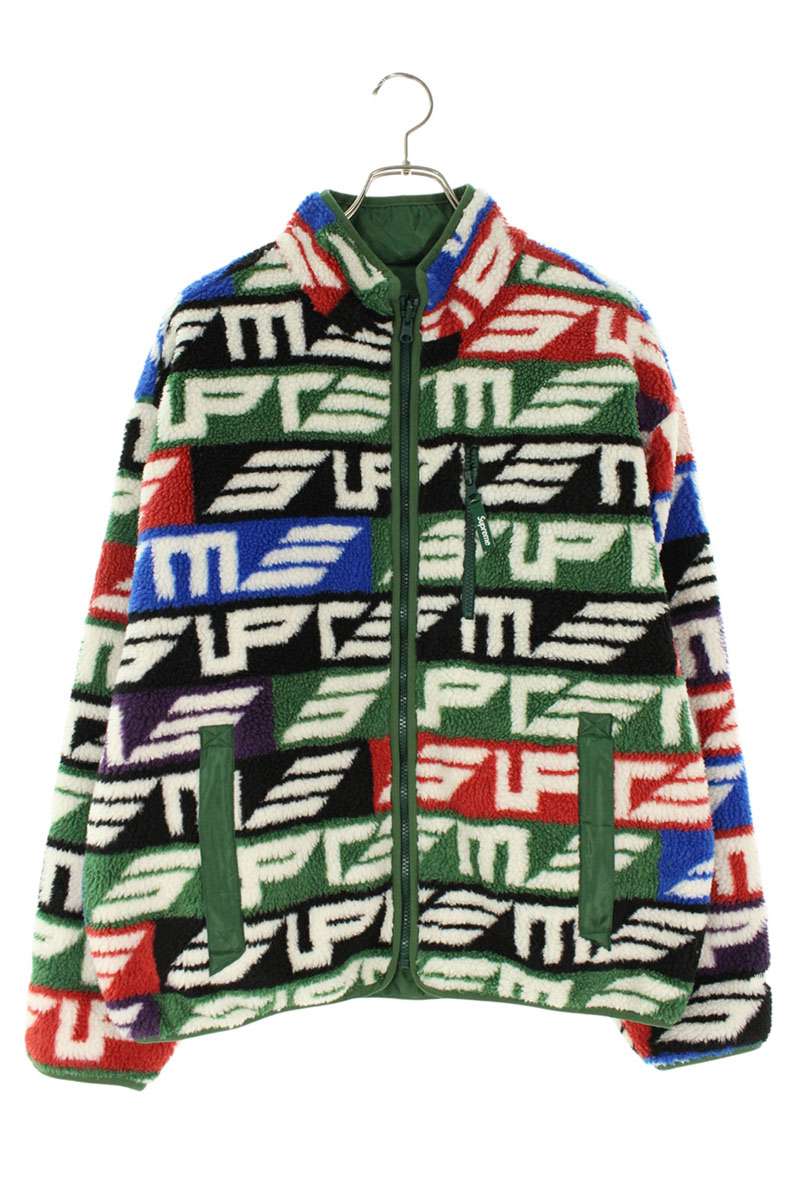 シュプリーム SUPREME 大いさ:M  22AW  Geo Reversible WINDSTOPPER Fleece Jacket リバーシブルフリースブルゾン(マルチ×緑であること)【102062】【BS99】【メンズ】【中古】bb212#rinkan*A メンズファッション-コート・ジャケット