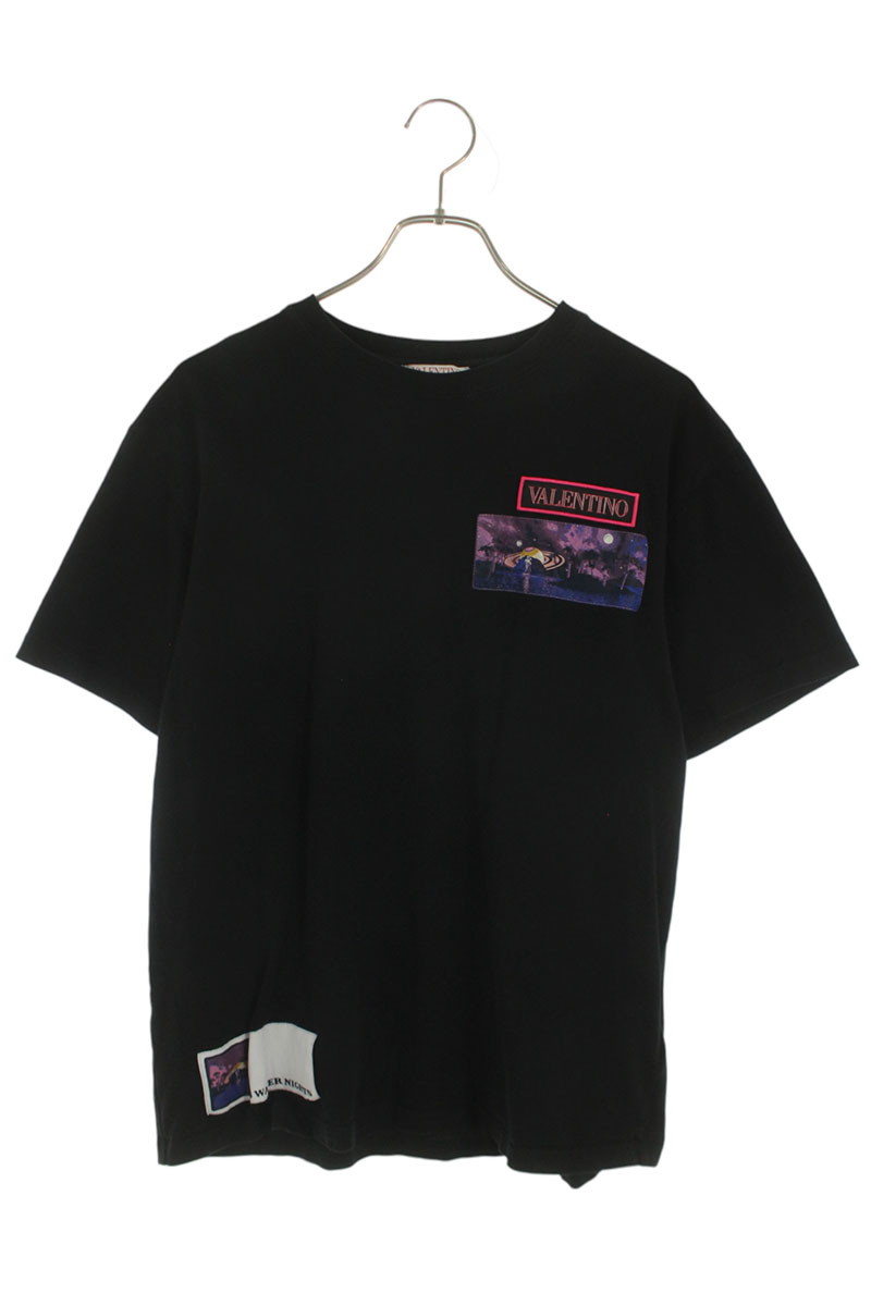 ヴァレンティノ VALENTINO サイズ:XS  XV3MG11H861 ロゴワッペンデザインTシャツ(ブラック)【102062】【BS99】【メンズ】【中古】bb356#rinkan*B