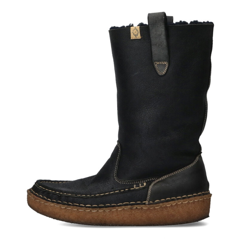 ビズビム VISVIM　 サイズ:9 0112402002001 GRIDWOOD MOC TOE-FOLK グリッドウッドモックトゥムートンブーツ(ブラック)【202062】【BS99】【メンズ】【小物】【中古】bb51#rinkan*B