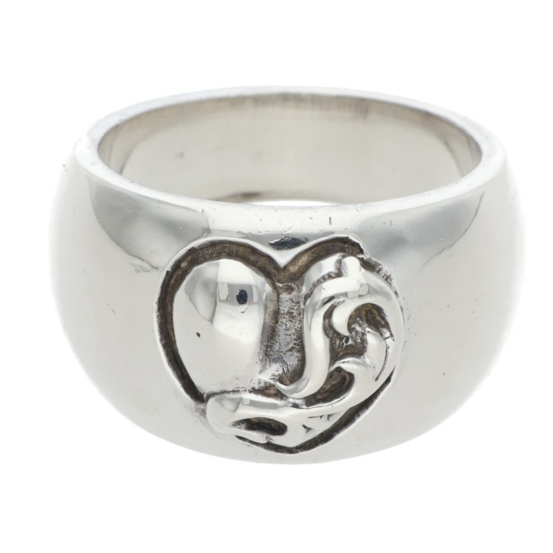 クロムハーツ Chrome Hearts 大きさ:15.5号  HEART IN BAND ハートインバンド しろがね色輪っか(しろがね色 15.47g)【105062】【HJ12】【小物】【中古】bb92#rinkan*B