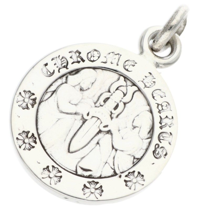 クロムハーツ Chrome Hearts   CHRM ANGL MDL エンジェルメダルチャーム V2 しろがね色首飾りとっ始め(しろがね色 6.11g)【402062】【GZ11】【小物】【中古】bb378#rinkan*B