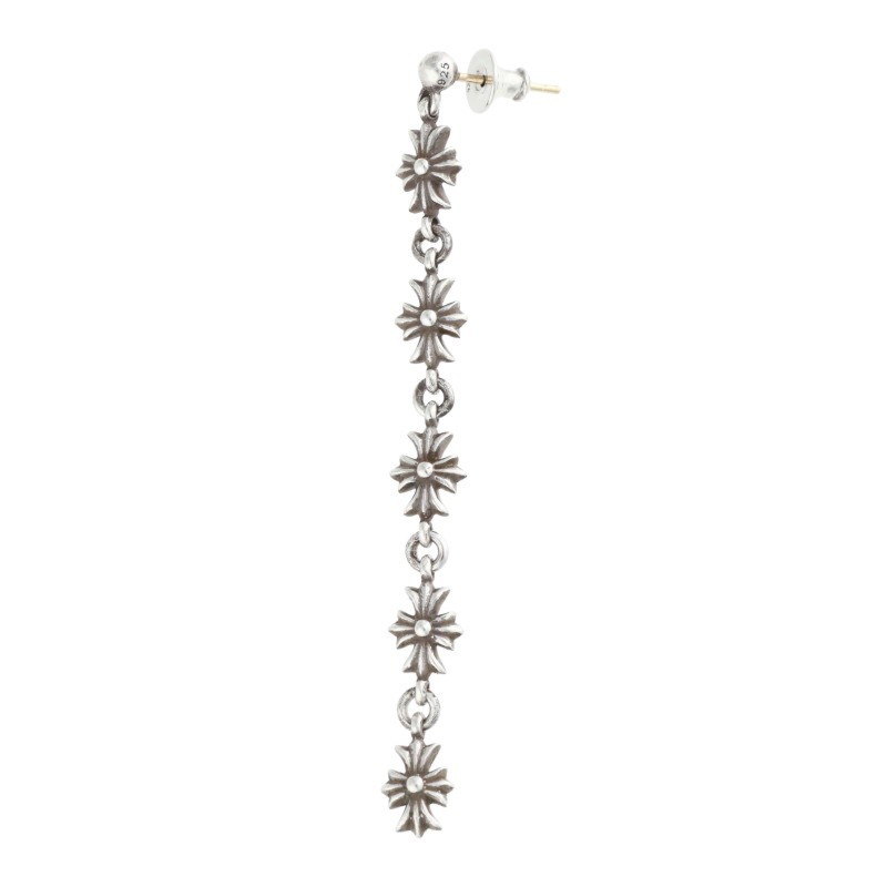 クロムハーツ Chrome Hearts   TINY E CH PLS 5 タイニーECHつけ加える5落っこちる しろがね色ピアス(しろがね色 4.39g)【702062】【GZ11】【小物】【中古】bb76#rinkan*B