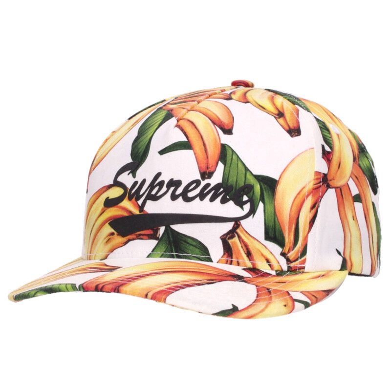 シュプリーム SUPREME　 16SS Banana 5-Panel スクリプトロゴバナナキャップ(イエロー×ホワイト×グリーン)【103062】【BS99】【小物】【中古】bb455#rinkan*B 4,887円