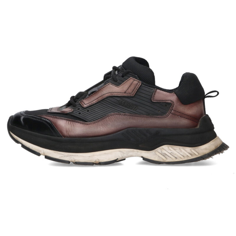 ベルルッティ Berluti 大きさ:10.5  Gravity グラビティ ローカットスニーカー(黒いこと×赤銅色)【012062】【BS99】【メンズ】【小物】【中古】bb51#rinkan*B