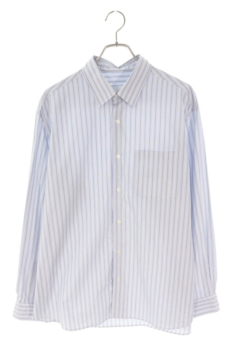 ソフネット SOPHNET  大きさ:L  STRIPE RELAX FIT SHIRT SOPH-250012 ストライプリラックスフィット長袖プルオーバー(青色)【602062】【BS99】【メンズ】【中古】bb297#rinkan*A