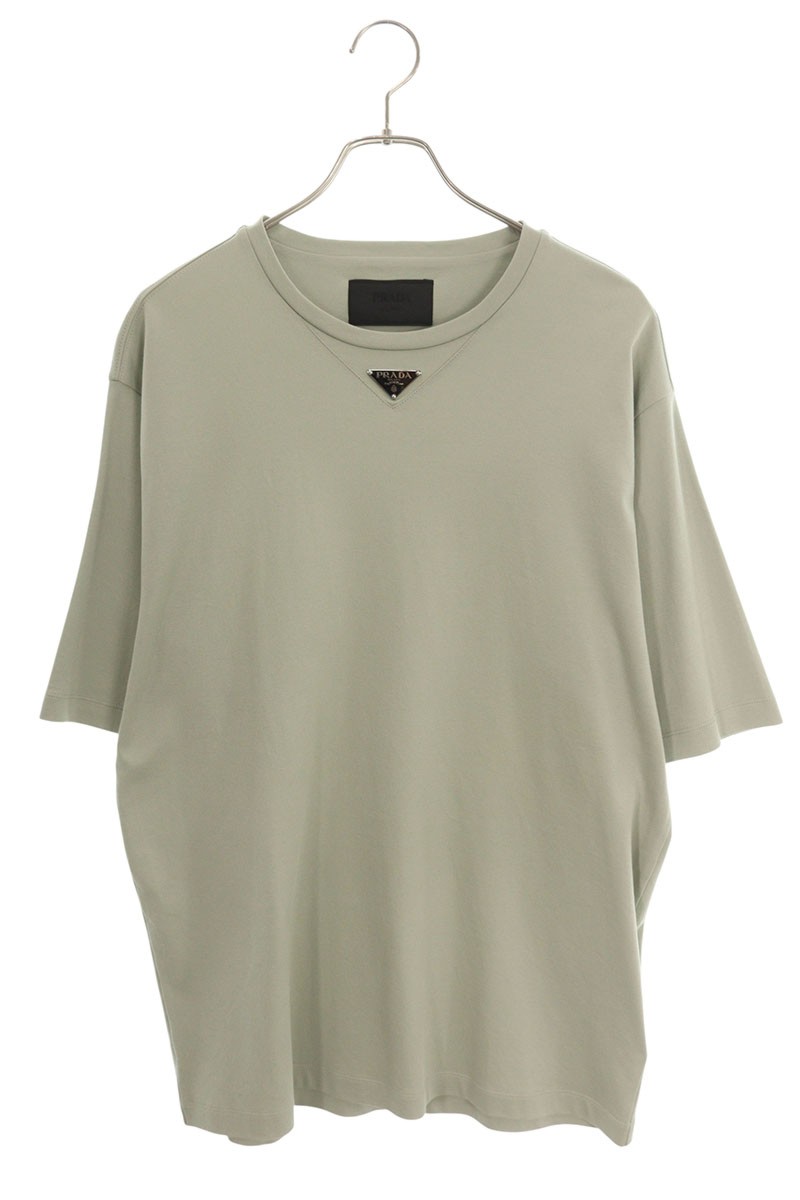 プラダ PRADA 大きさ:M  UJN861 ロゴプレートオーバーサイズプルオーバー(カーキ)【114062】【SB01】【メンズ】【中古】bb127#rinkan*B