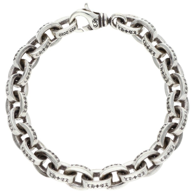 クロムハーツ Chrome Hearts 大いさ:7inch  LARGE PAPER CHN ラージペーパーチェーン しろがね色腕輪(しろがね色 32.61g)【802062】【SJ02】【小物】【中古】bb92#rinkan*B