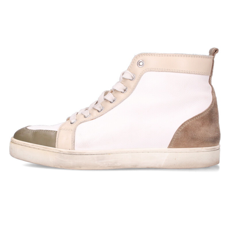 クリスチャンルブタン Christian Louboutin 大きさ:40  RANTAS レースアップハイカットスニーカー(白いこと×赤銅色)【012062】【BS99】【メンズ】【小物】【中古】bb356#rinkan*B
