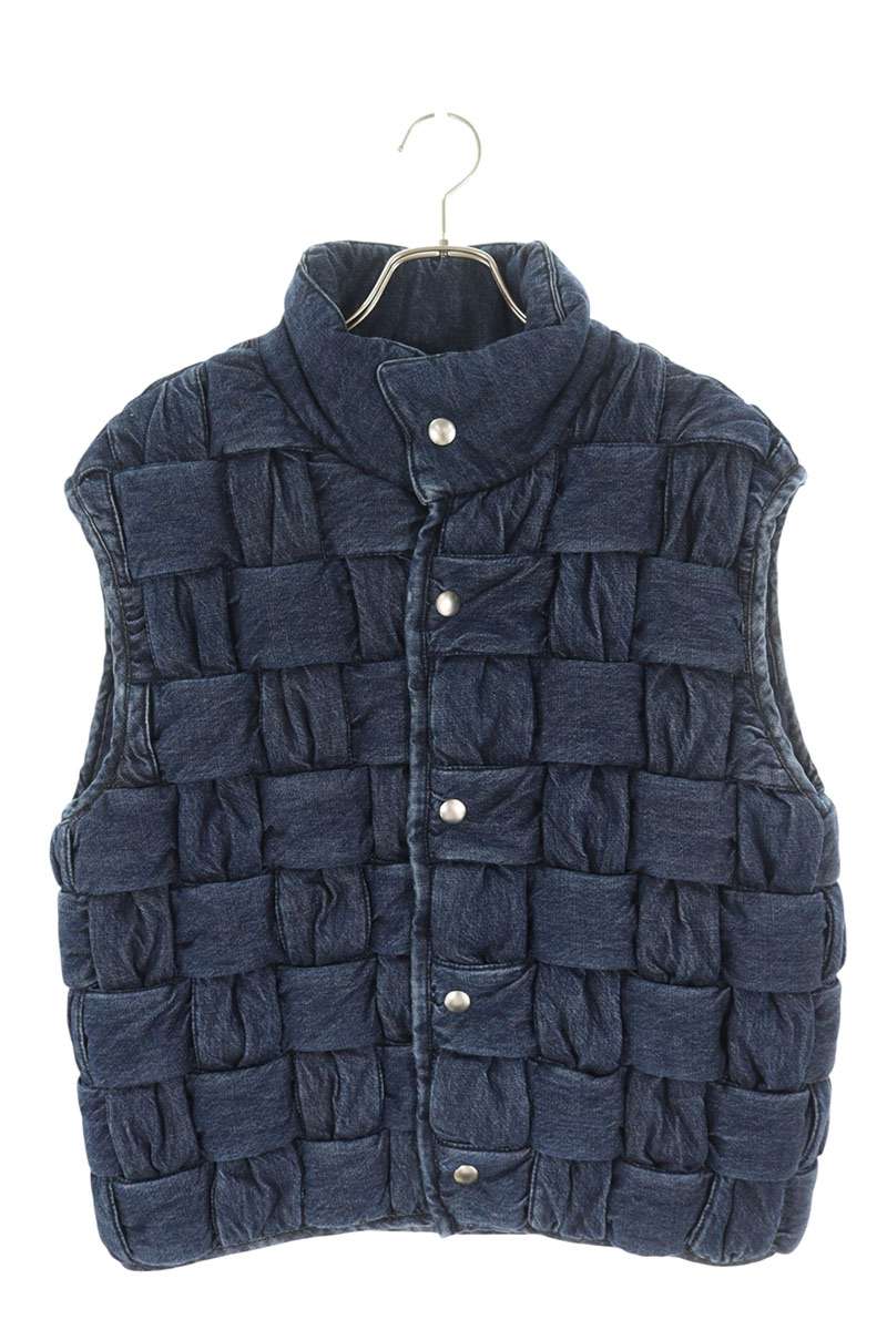 ボッテガヴェネタ BOTTEGA VENETA　サイズ:S 778442 V3P90 イントレチャートデニムダウンベスト(インディゴ)【602062】【BS99】【メンズ】【中古】bb17#rinkan*S｜RINKAN