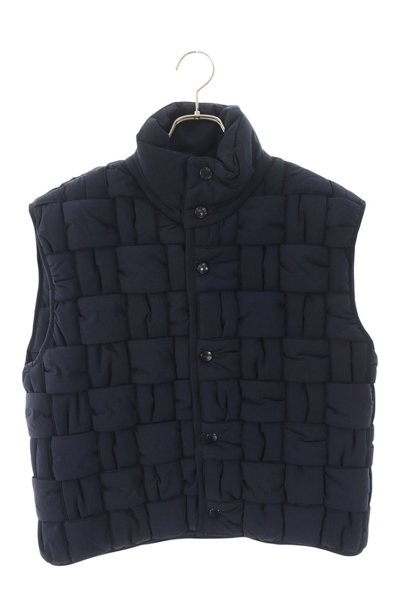 ボッテガヴェネタ BOTTEGA VENETA　サイズ:XS 734249 V3PR0 テクニカルナイロンイントレチャートダウンベスト(ネイビー)【702062】【BS99】【メンズ】【中古】bb17#rinkan*A｜RINKAN