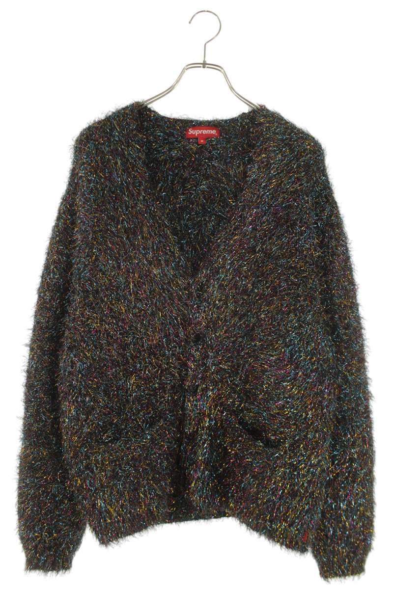 シュプリーム SUPREME 大きさ:M  23SS  Sparkle Cardigan スパークルカーディガン(黒いこと×マルチ)【602062】【BS55】【メンズ】【中古】bb187#rinkan*A