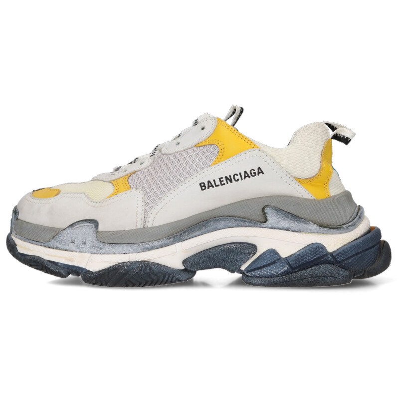 バレンシアガ BALENCIAGA 大きさ:41  TRIPLE S トリプルエスレースアップローカットスニーカー(白いこと×赤いこと×黄色)【312062】【BS99】【メンズ】【小物】【中古】bb177#rinkan*B