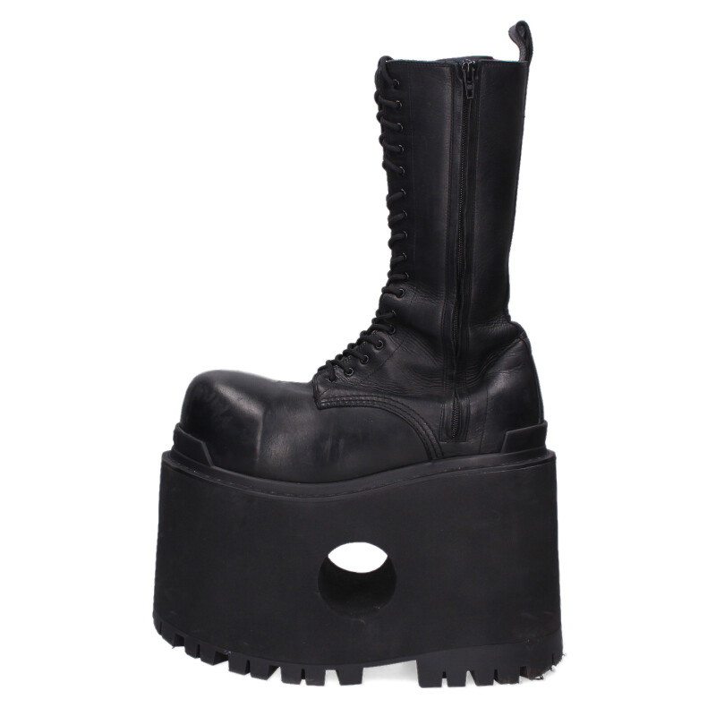 バレンシアガ BALENCIAGA 大いさ:42  805908 GIANT 18OMM HIGH ジャイアントハイレザーブーツ(黒いこと)【802062】【SS13】【メンズ】【小物】【中古】bb378#rinkan*B