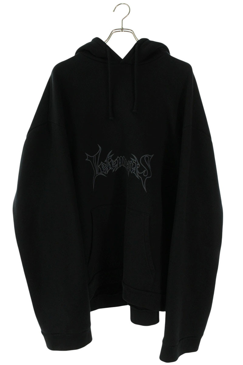 ヴェトモン VETEMENTS 大きさ:XS  15AW  Metal Logo Hoodie メタルロゴプルオーバーパーカー(黒いこと)【012062】【SB01】【メンズ】【中古】bb315#rinkan*B