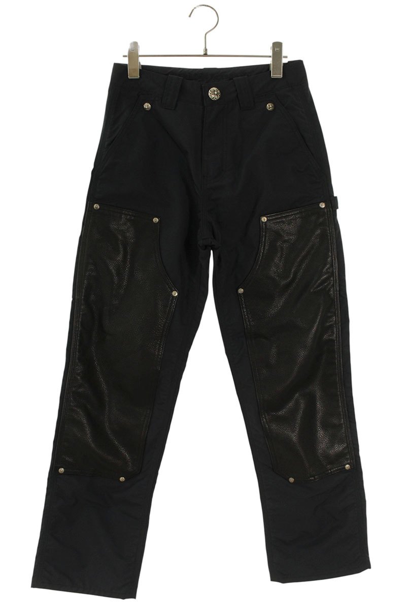 クロムハーツ Chrome Hearts 大いさ:25in  CARPENTER DOUBLE KNEE はりつけ台継ぎ切れ付き添い人なめし革うつり変わりナイロンカーペンターロングパンツ(米国海軍×黒いこと)【702062】【os06】【メンズ】【中古】bb82#rinkan*A