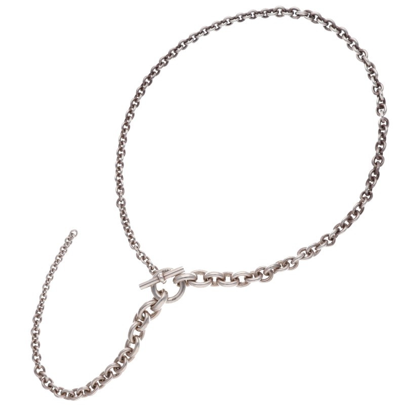 エルメス HERMES　 クレッシェンド シルバーネックレス(シルバー 95.26g)【802062】【NO05】【小物】【中古】bb209#rinkan*B ｜RINKAN