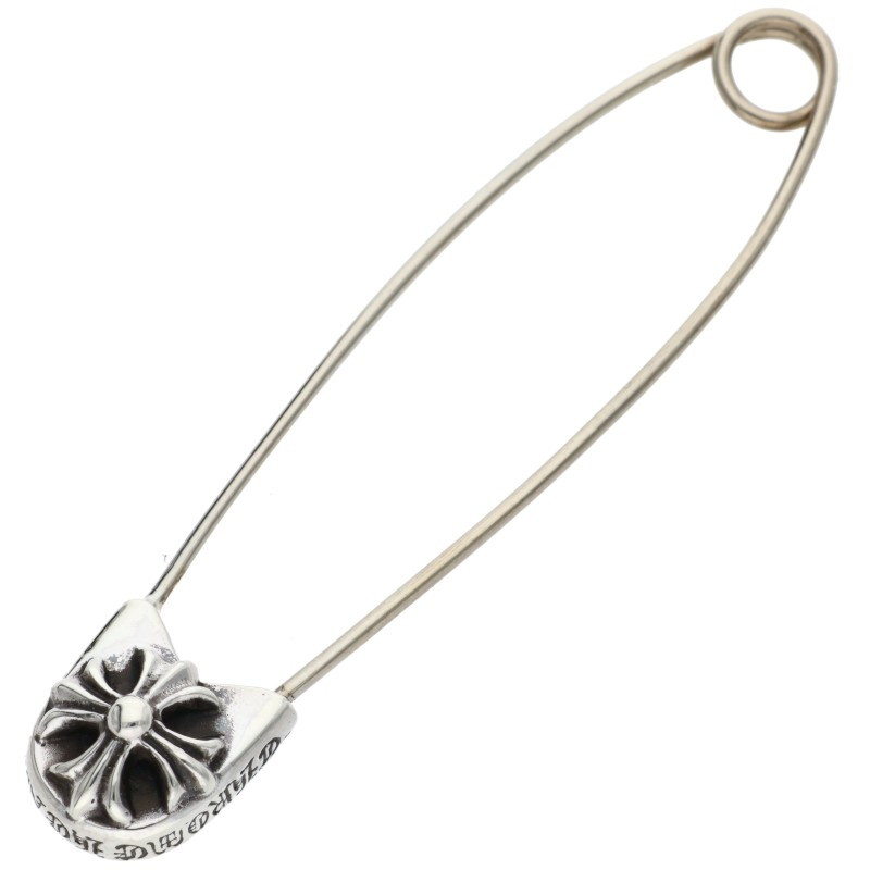 クロムハーツ Chrome Hearts 大いさ:LARGE  SAFETY PIN LG ラージセーフティピン しろがね色頸飾りいの一番(しろがね色 4.01g)【112062】【SJ02】【小物】【中古】bb415#rinkan*B