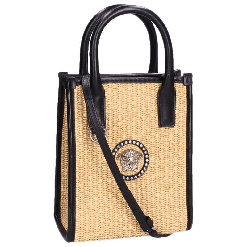 ヴェルサーチェ Versace   1010186 メデューサ2wayハンドバック(ベージュ×黒いこと)【103062】【BS99】【小物】【中古】bb205#rinkan*B