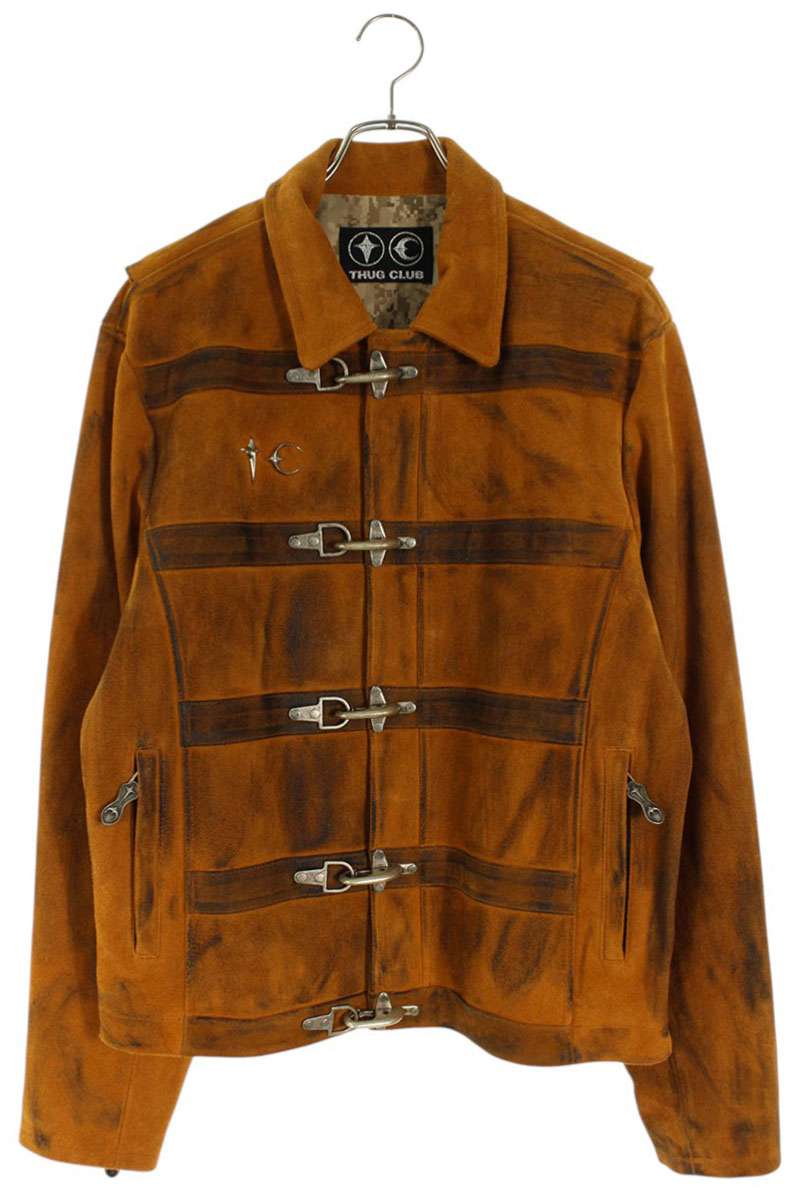 サグクラブ THUG CLUB サイズ:3 TC24JK2602 Bio Soldier Leather Jacket スエードレザージャケット(ブラウン)【212062】【BS99】【メンズ】【中古】bb344#rinkan*B|RINKAN