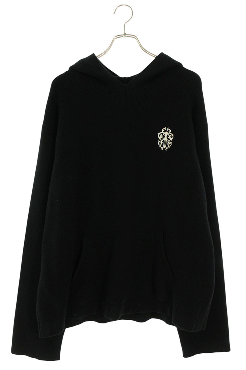 クロムハーツ Chrome Hearts　 サイズ:XL SWTR REGULATOR HD ダガー刺繍カシミアニット(ブラック)【802062】【SJ02】【メンズ】【中古】bb82#rinkan*S