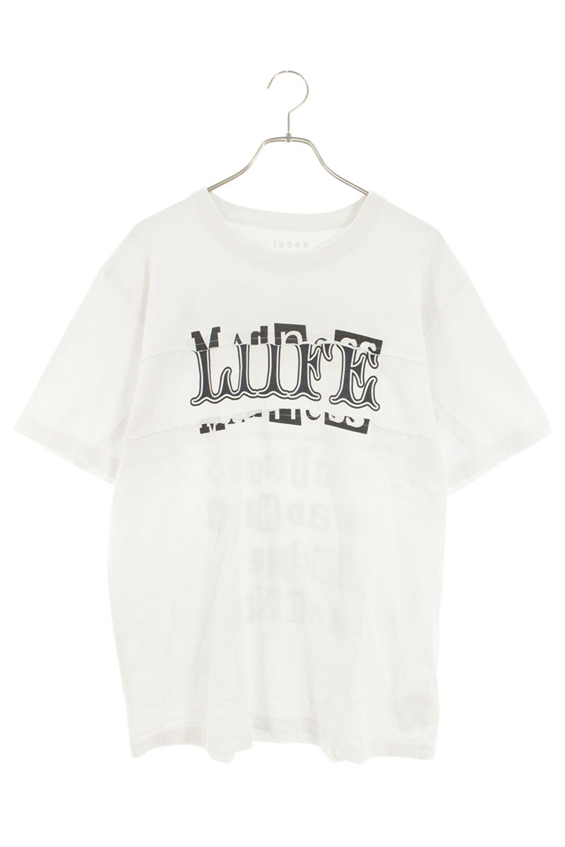 サカイ Sacai　 サイズ:4 21SS 21-0180S アーカイブミックスプリントTシャツ(ホワイト)【012062】【BS99】【メンズ】【中古】bb187#rinkan*B