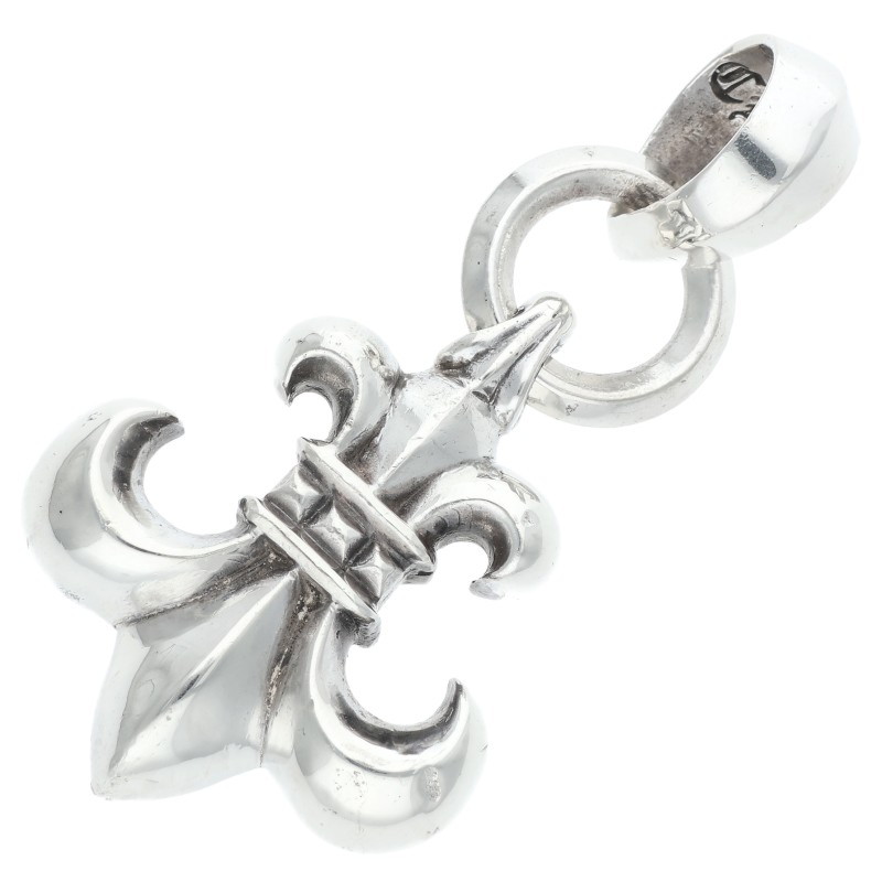 クロムハーツ Chrome Hearts　 BS FLUER w BALE BSフレアペンダント Wベイル ペンダントネックレストップ(シルバー 27.35g)【412062】【GZ11】【小物】【中古】bb76#rinkan*B