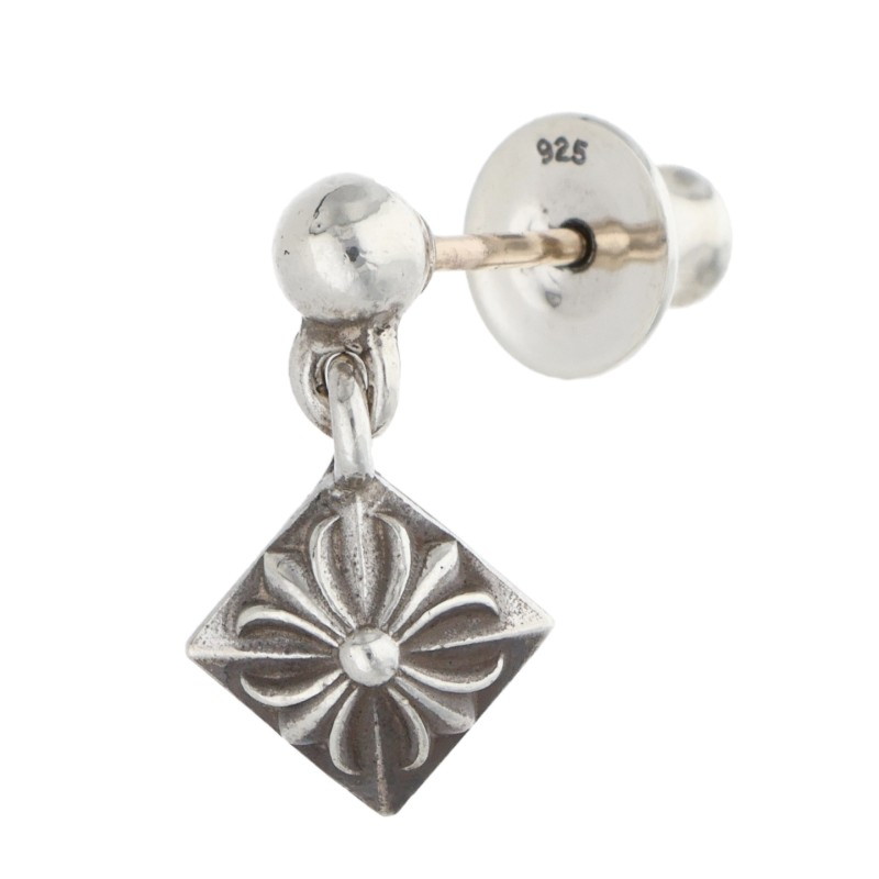 クロムハーツ Chrome Hearts   PYRAMID PLS DROP  金字塔落っこちる しろがね色ピアス(しろがね色 1.12g)【712062】【NO05】【小物】【中古】bb212#rinkan*B
