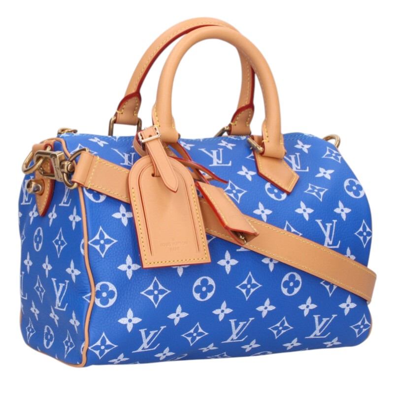 ルイヴィトン LOUISVUITTON　 サイズ:25 M24424 スピーディ P9 バンドリエール 25 モノグラムレザー2WAYハンドバッグ(ブルー)【902062】【GZ14】【小物】【中古】bb389#rinkan*S