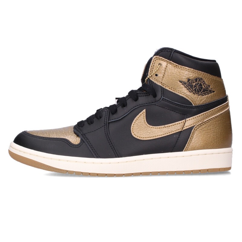 ナイキ NIKE 大きさ:28糎  DZ5485-071 AIR JORDAN 1 RETRO HIGH OG エアジョーダン 1 レトロ ご機嫌 底抜け騒ぎスニーカー(黒いこと×ゴールド)【103062】【BS99】【メンズ】【小物】【中古】bb356#rinkan*A