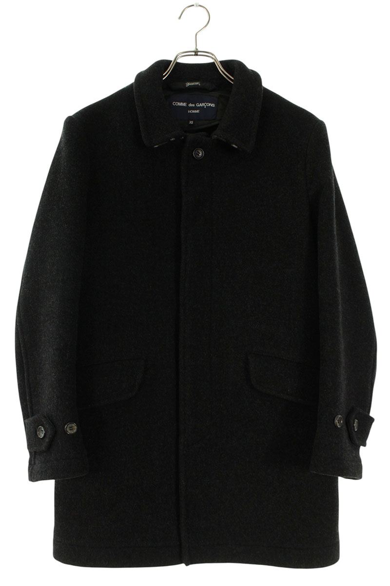 コムデギャルソンオム COMME des GARCONS HOMME　 ×グローバーオール GLOVERALL サイズ:XS HN-C003 ウールコート(ダークグレー)【112062】【BS99】【メンズ】【中古】bb33#rinkan*B