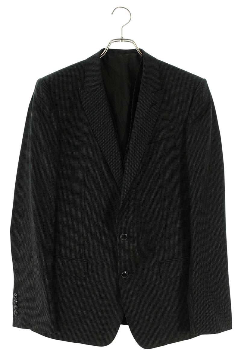 ドルチェアンドガッバーナ DOLCE & GABBANA　 サイズ:48 G13EMT FM2D6 ドット柄ピークドラペルジャケット(ブラック)【212062】【BS99】【メンズ】【中古】bb384#rinkan*B 17,772円