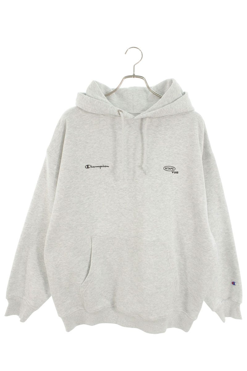 ダブルタップス WTAPS ×はやりっ児 Champion  大きさ:L  252HBCHD-CSM04S ダブルネームロゴ刺しゅうパーカー(薄墨色)【212062】【BS99】【メンズ】【中古】bb187#rinkan*A