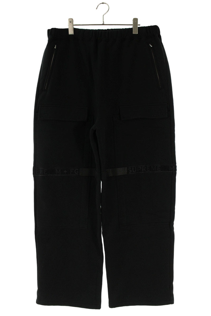 シュプリーム SUPREME　&times;マリテフランソワジルボー MARITHE + FRANCOIS GIRBAUD サイズ:XL 25SS Shuttle Tape Cargo Sweatpant カーゴスウェットロングパンツ(ブラック)【312062】【BS99】【メンズ】【中古】bb187#rinkan*A｜RINKAN 15,708円